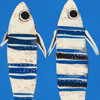 Minimal Fish on Blue Coffee Mug Gallery Image 2