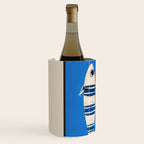 Minimal Fish on Blue Wine Chiller Gallery Image 2