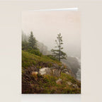 Bold Coast of Maine - travel photography grey landscape peridot green Stationery Card Gallery Image 2