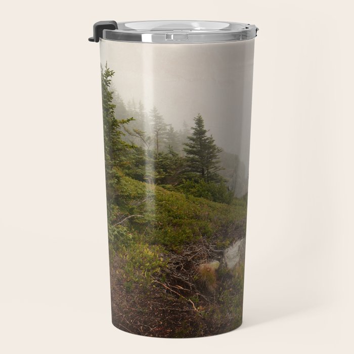 Bold Coast of Maine - travel photography grey landscape peridot green Travel Mug Gallery Image 3