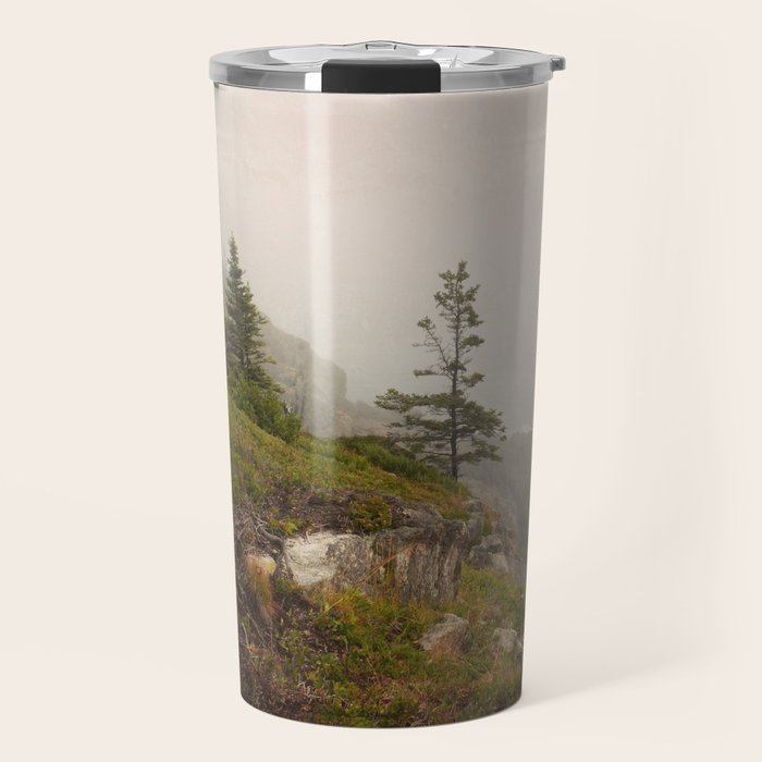 Bold Coast of Maine - travel photography grey landscape peridot green Travel Mug Gallery Image 1