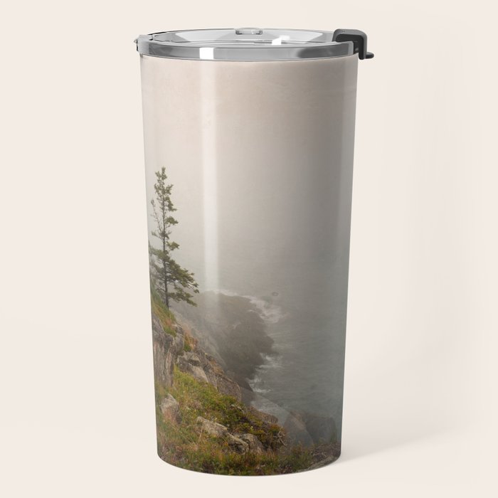 Bold Coast of Maine - travel photography grey landscape peridot green Travel Mug Gallery Image 2