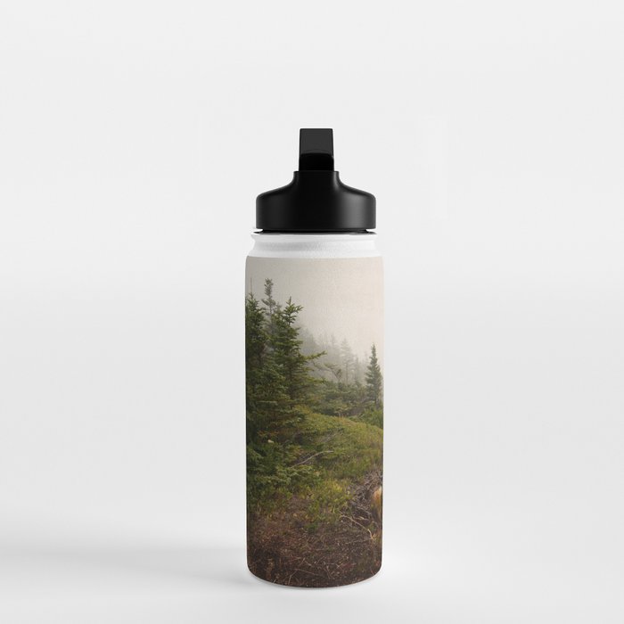 Bold Coast of Maine - travel photography grey landscape peridot green Water Bottle Gallery Image 3