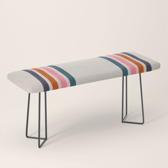 Blanket Stripe - silver grey with pink Bench Gallery Image 1