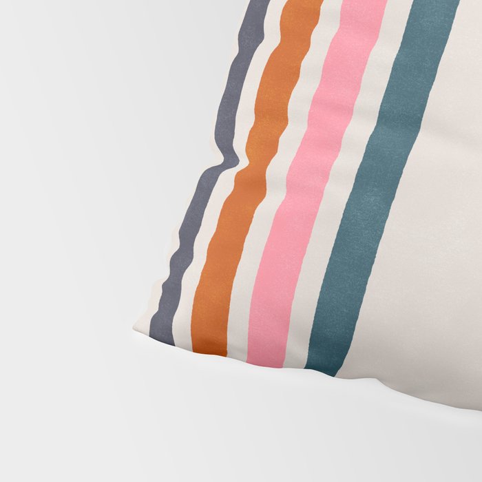 Blanket Stripe - silver grey with pink Pillow Sham Gallery Image 4