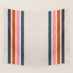 Blanket Stripe - silver grey with pink Wall Tapestry Gallery Image 4
