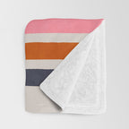 Blanket Stripe - silver grey with pink Throw Blanket Gallery Image 3