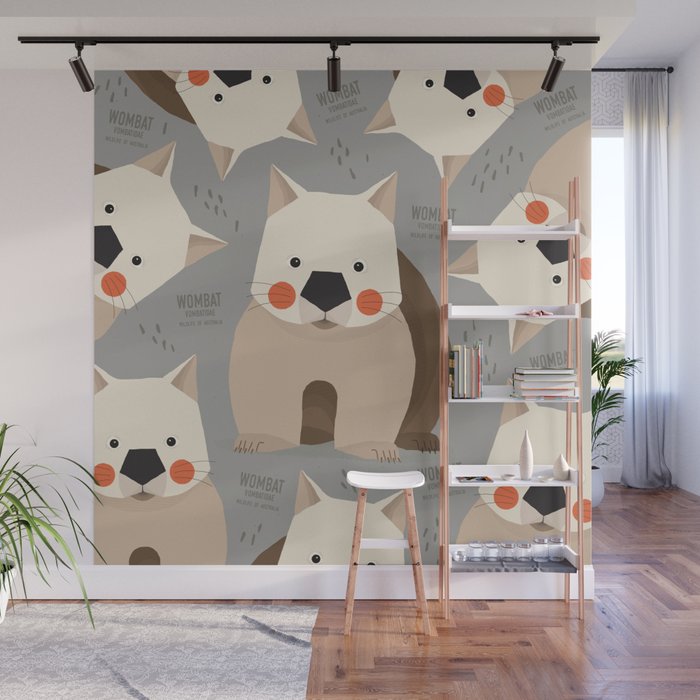 Wombat, Wildlife of Australia Wall Mural Gallery Image 1