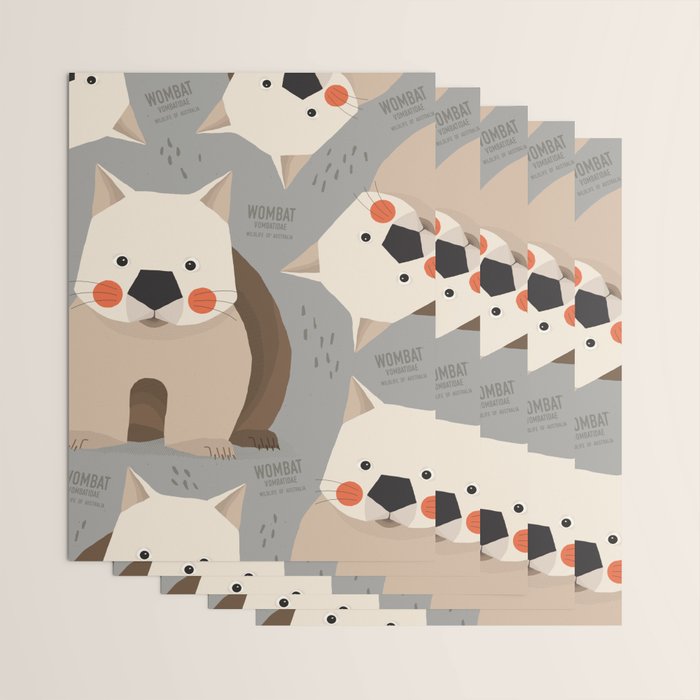 Wombat, Wildlife of Australia Wrapping Paper Gallery Image 3