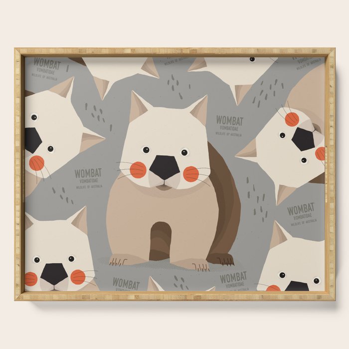 Wombat, Wildlife of Australia Serving Tray Gallery Image 1