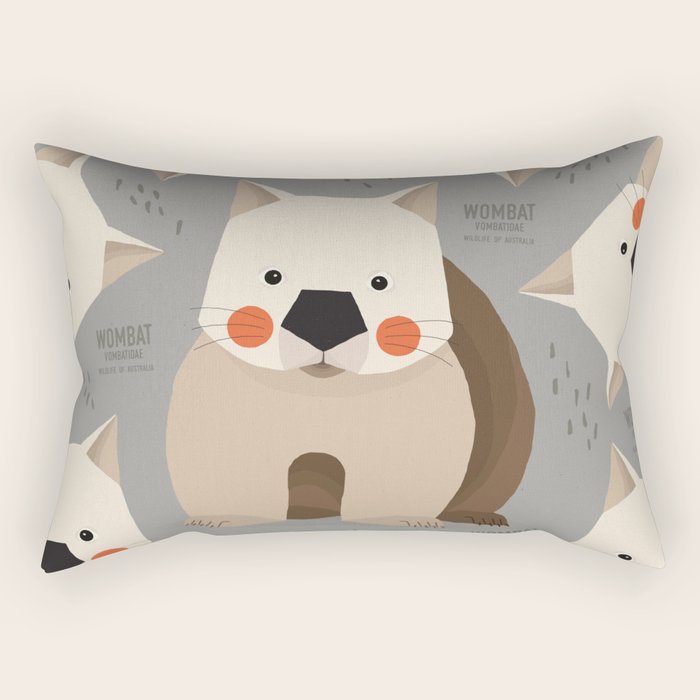 Wombat, Wildlife of Australia Rectangular Pillow Gallery Image 2