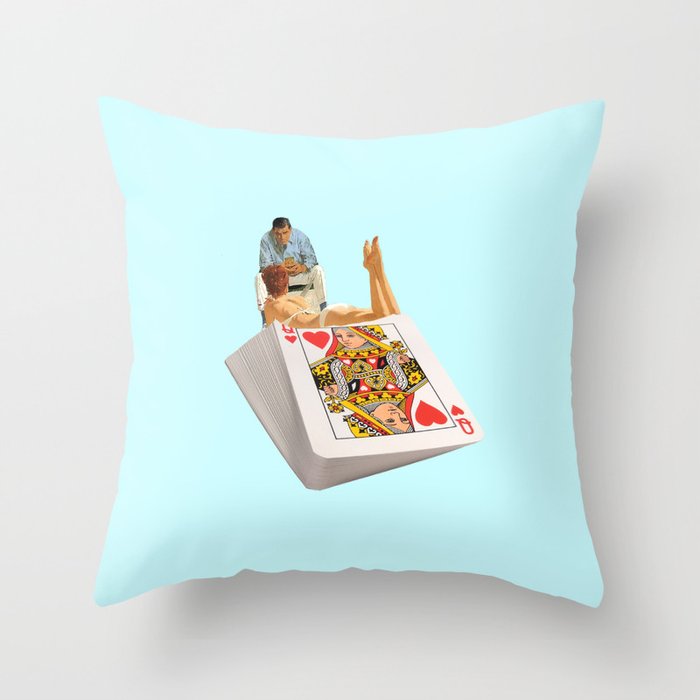 queen blue Throw Pillow Gallery Image 6