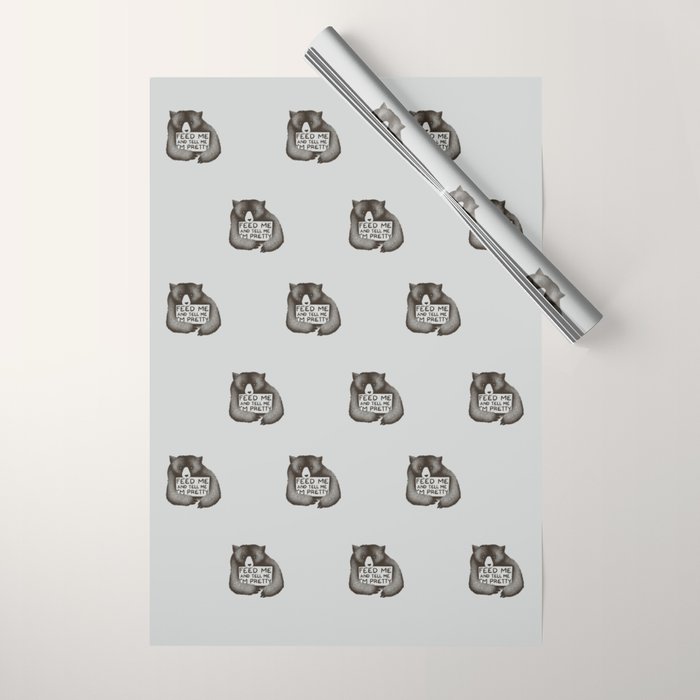 Feed Me And Tell Me I'm Pretty Bear Wrapping Paper Gallery Image 1