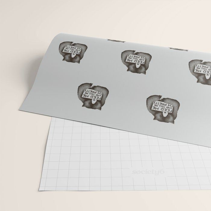 Feed Me And Tell Me I'm Pretty Bear Wrapping Paper Gallery Image 2