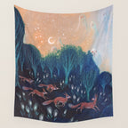 Night of the Foxes Wall Tapestry Gallery Image 4