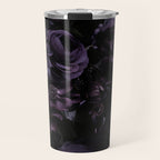 Vintage Black Dramatic Glamour Autumn Romanticism: Maximalism Moody Florals - Grand Millennial Midnight purple Roses Black Bouquets and Nostalgic Gothic Mystic Flowers Travel Mug Gallery Image 1