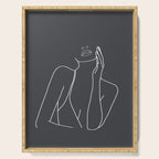 Minimal Line Art of a Woman Serving Tray Gallery Image 1