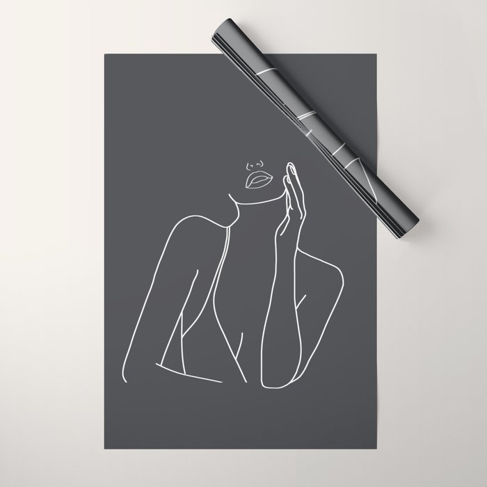 Minimal Line Art of a Woman Wrapping Paper Gallery Image 1