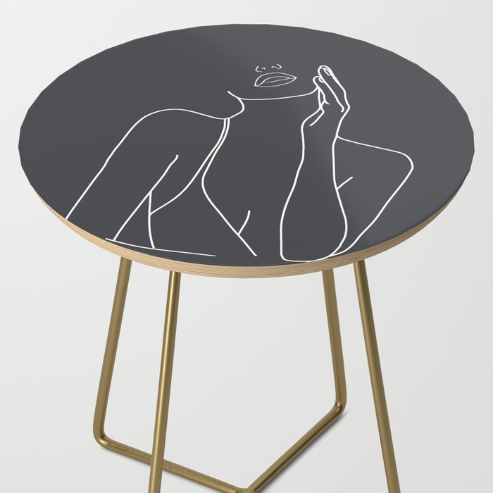 Minimal Line Art of a Woman Side Table Gallery Image 2