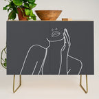 Minimal Line Art of a Woman Credenza Gallery Image 1