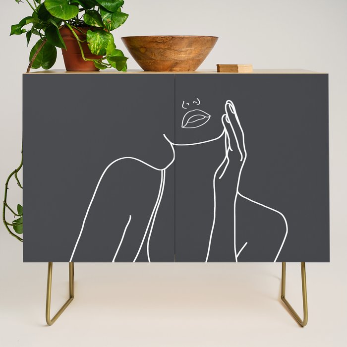 Minimal Line Art of a Woman Credenza Gallery Image 1
