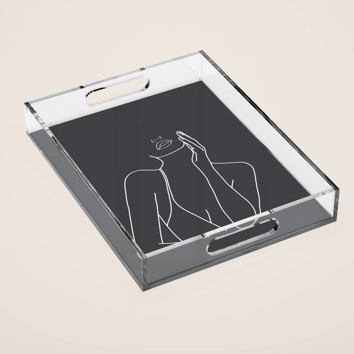Minimal Line Art of a Woman Acrylic Tray Gallery Image 1