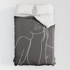 Minimal Line Art of a Woman Duvet Cover Gallery Image 6