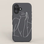 Minimal Line Art of a Woman iPhone Case Gallery Image 1