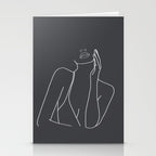 Minimal Line Art of a Woman Stationery Card Gallery Image 2