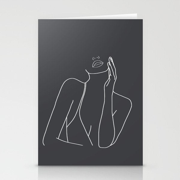Minimal Line Art of a Woman Stationery Card Gallery Image 2
