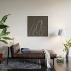 Minimal Line Art of a Woman Wood Wall Art Gallery Image 2
