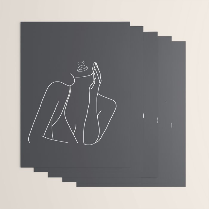 Minimal Line Art of a Woman Wrapping Paper Gallery Image 3