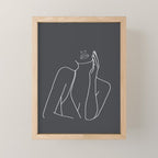 Minimal Line Art of a Woman Mini Art Print Gallery Image 1
