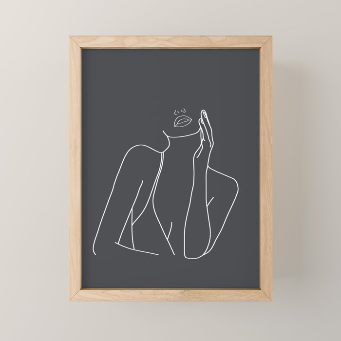 Minimal Line Art of a Woman Mini Art Print Gallery Image 1