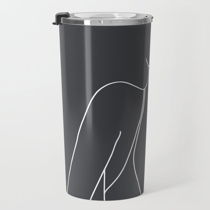 Minimal Line Art of a Woman Travel Mug Gallery Image 3