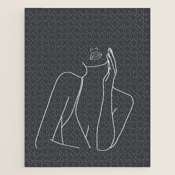 Minimal Line Art of a Woman Jigsaw Puzzle Gallery Image 1