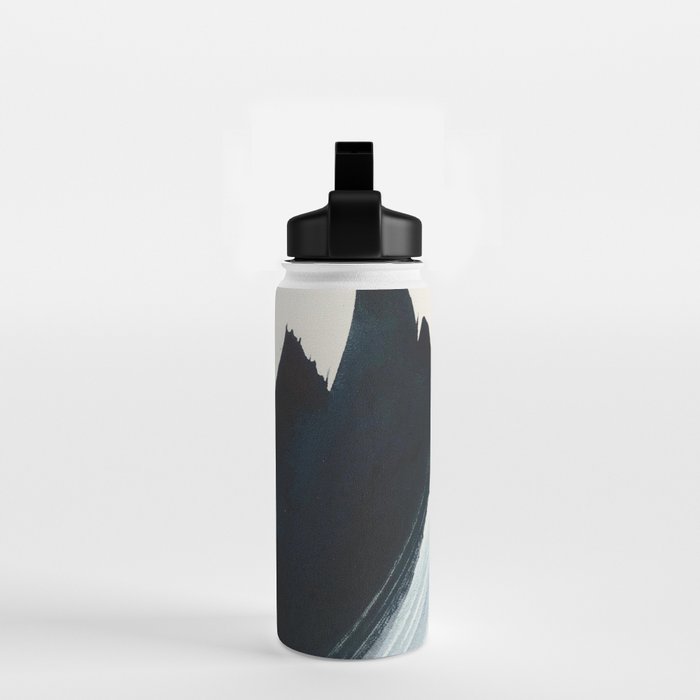 Like A Gentle Hurricane: a minimal, abstract piece in blues and white by Alyssa Hamilton Art Water Bottle Gallery Image 2