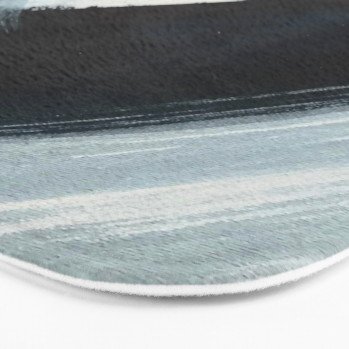 Like A Gentle Hurricane: a minimal, abstract piece in blues and white by Alyssa Hamilton Art Bath Mat Gallery Image 3