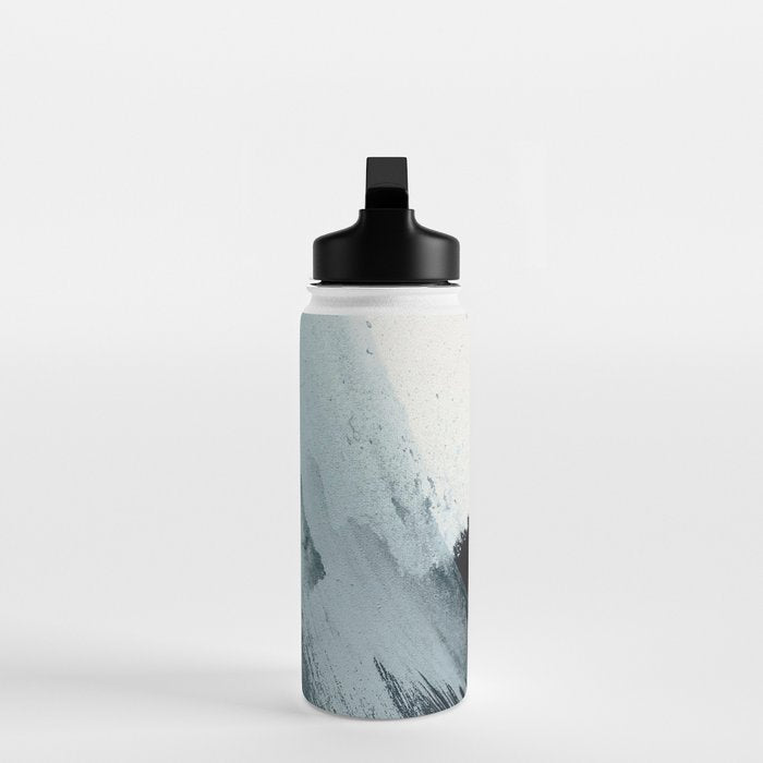 Like A Gentle Hurricane: a minimal, abstract piece in blues and white by Alyssa Hamilton Art Water Bottle Gallery Image 3