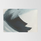 Like A Gentle Hurricane: a minimal, abstract piece in blues and white by Alyssa Hamilton Art Rug Gallery Image 2