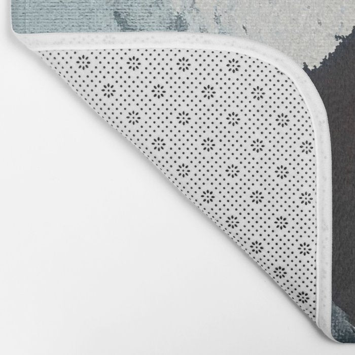 Like A Gentle Hurricane: a minimal, abstract piece in blues and white by Alyssa Hamilton Art Bath Mat Gallery Image 2