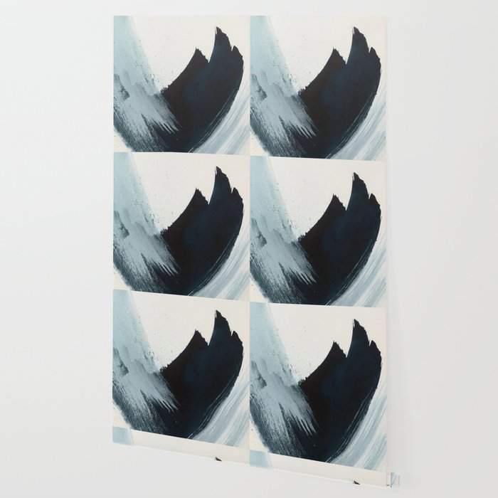 Like A Gentle Hurricane: a minimal, abstract piece in blues and white by Alyssa Hamilton Art Wallpaper Gallery Image 2