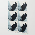 Like A Gentle Hurricane: a minimal, abstract piece in blues and white by Alyssa Hamilton Art Wallpaper Gallery Image 2