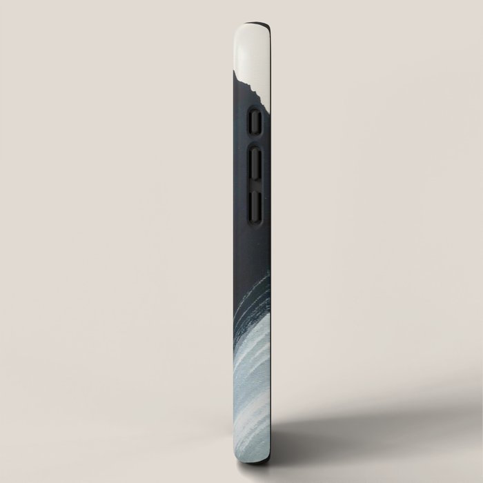 Like A Gentle Hurricane: a minimal, abstract piece in blues and white by Alyssa Hamilton Art iPhone Case Gallery Image 2