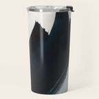 Like A Gentle Hurricane: a minimal, abstract piece in blues and white by Alyssa Hamilton Art Travel Mug Gallery Image 2