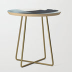 Like A Gentle Hurricane: a minimal, abstract piece in blues and white by Alyssa Hamilton Art Side Table Gallery Image 1