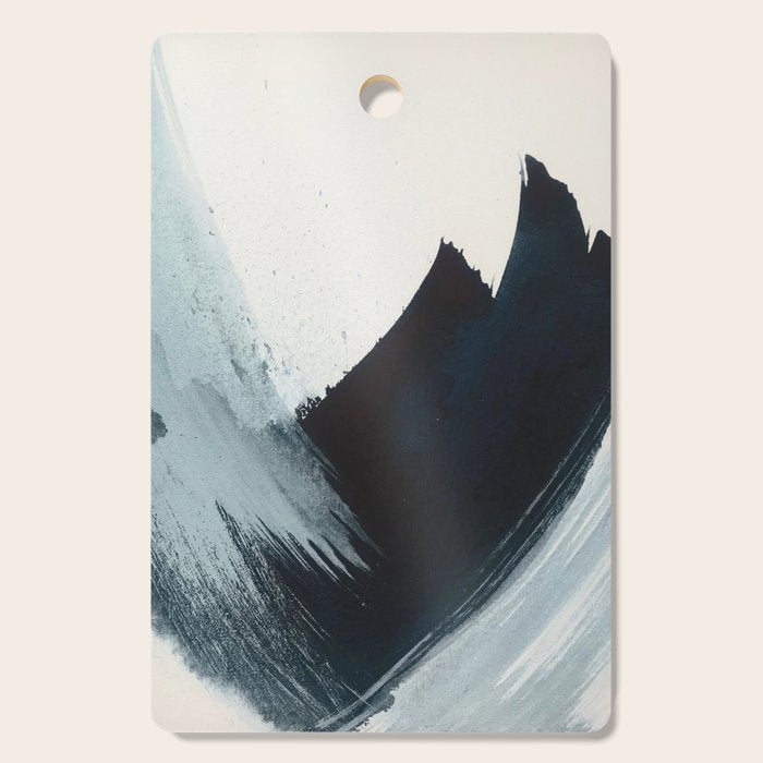 Like A Gentle Hurricane: a minimal, abstract piece in blues and white by Alyssa Hamilton Art Cutting Board Gallery Image 1
