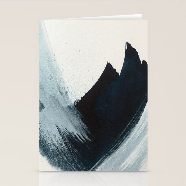 Like A Gentle Hurricane: a minimal, abstract piece in blues and white by Alyssa Hamilton Art Stationery Card Gallery Image 2