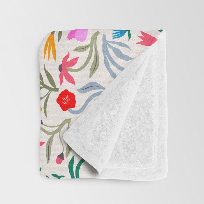 Wild Botanica Bloom - Romantic Abstract Floral Pattern Throw Blanket Gallery Image 3