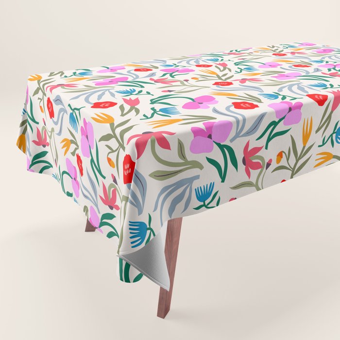 Wild Botanica Bloom - Romantic Abstract Floral Pattern Tablecloth Gallery Image 1